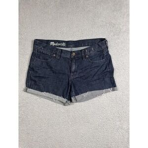 Madewell Shorts Womens 28 Blue Denim Cutoff Roll Cuff Jean Summer Casual